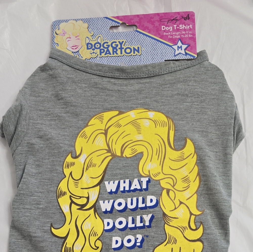 Gray Graphic Tee with Yellow Hair & Blue Text